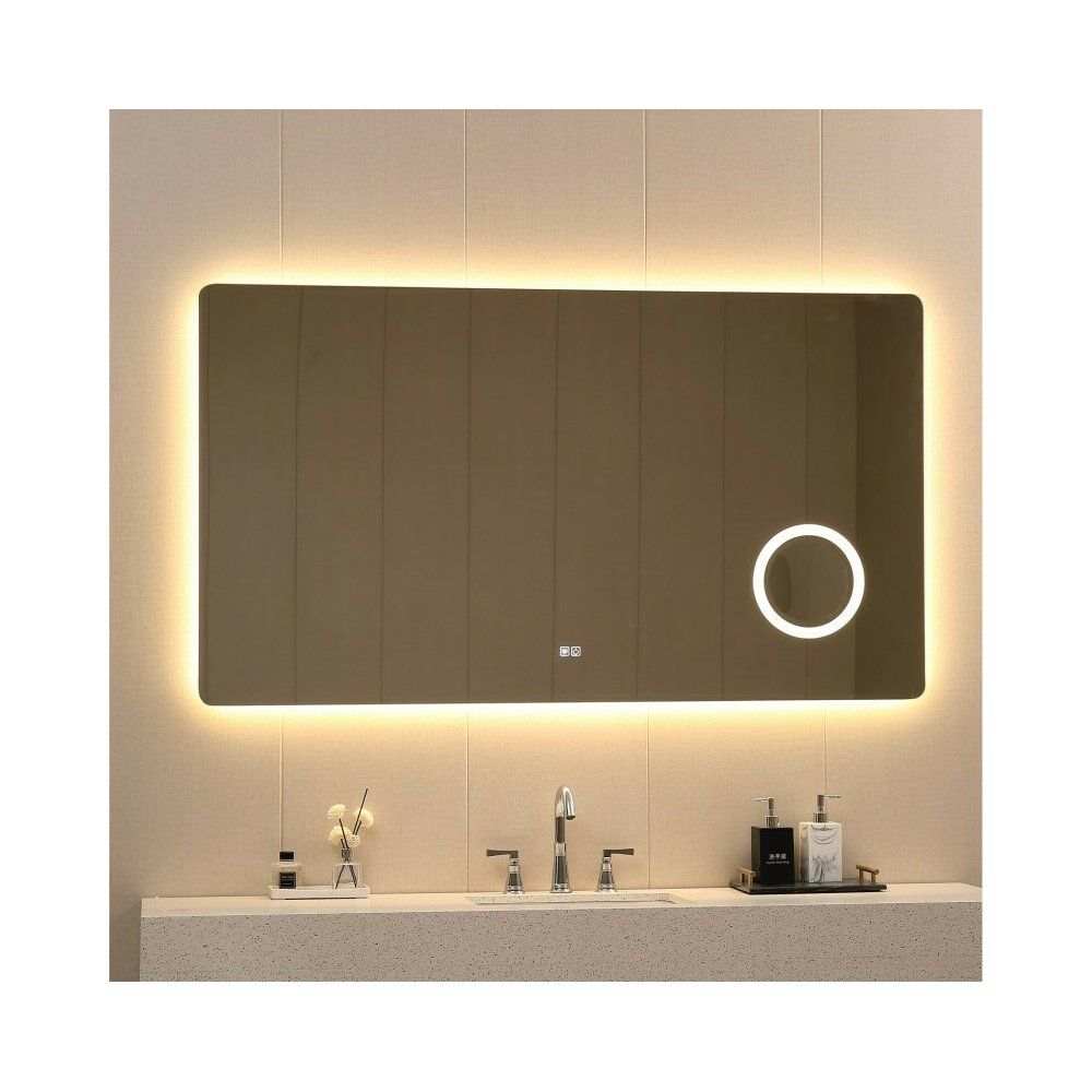 Oglinda cu iluminare si dezaburire Inter Ceramic dreptunghiulara 160x90 cm