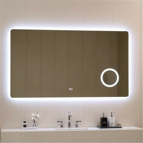 Oglinda cu iluminare si dezaburire Inter Ceramic dreptunghiulara 160x90 cm picture - 3