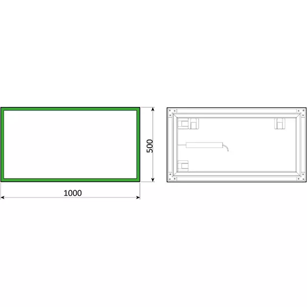 Oglinda reversibila dreptunghiulara LED Dubiel Vitrum Solid Black 50x100 cm picture - 4