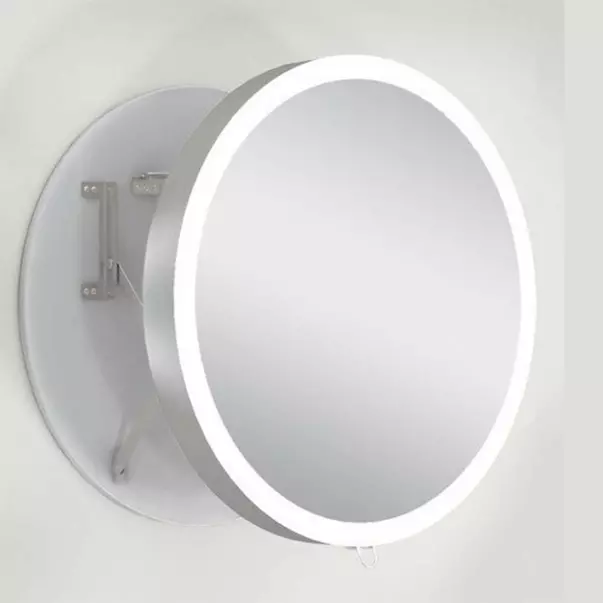 Oglinda extensibila cu iluminare LED Miior Moon rama alb lucios 80 cm picture - 5