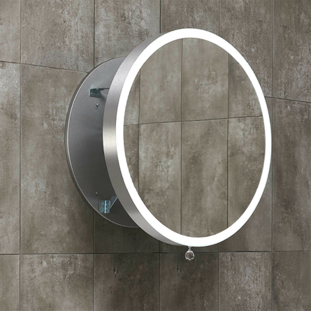 Oglinda extensibila cu iluminare LED Miior Moon rama aluminiu mat 60 cm aluminiu