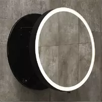 Oglinda extensibila cu iluminare LED Miior Moon rama negru mat 80 cm