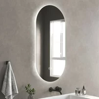 Oglinda cu iluminare si dezaburire Inter Ceramic Bruno ovala 50x100 cm