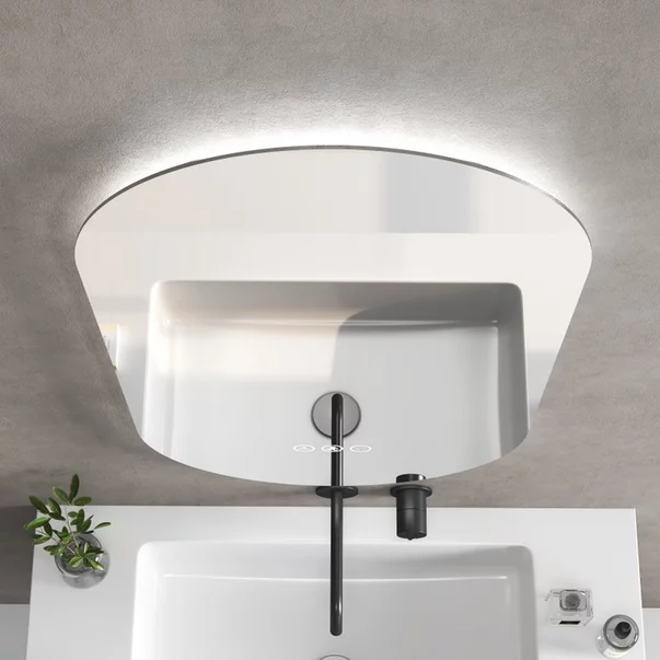 Oglinda cu iluminare si dezaburire Inter Ceramic Bruno ovala 50x100 cm picture - 5