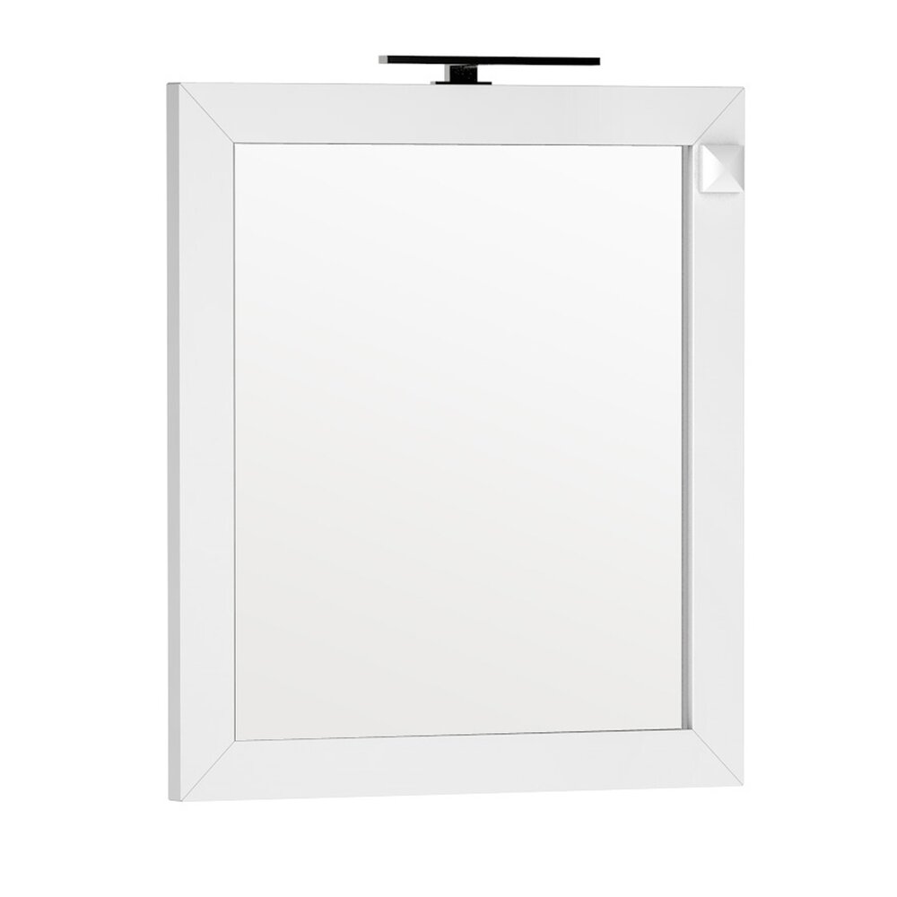Oglinda cu iluminare si priza Oristo Wave alb 80×90 cm neakaisa.ro