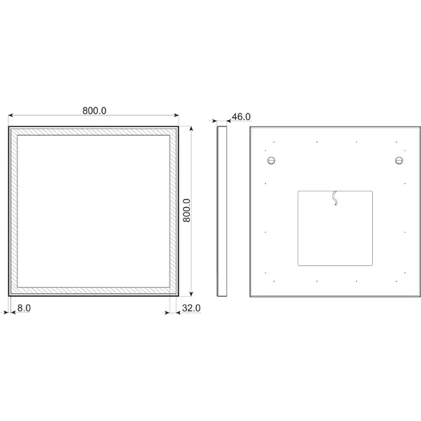Oglinda reversibila patrata LED Dubiel Vitrum Forte 80x80 cm picture - 3
