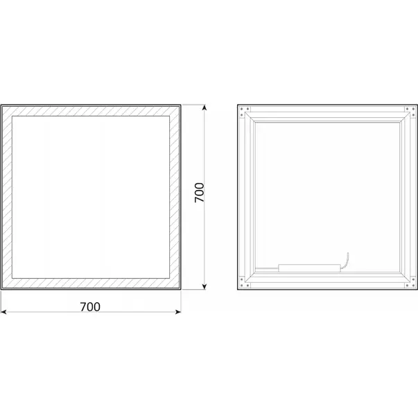 Oglinda reversibila patrata LED Dubiel Vitrum Logan Black 70x70 cm picture - 3