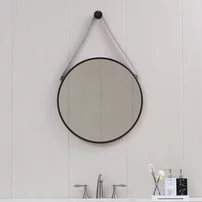 Oglinda rotunda Inter Ceramic Ablena 60 cm cu rama finisaj negru mat