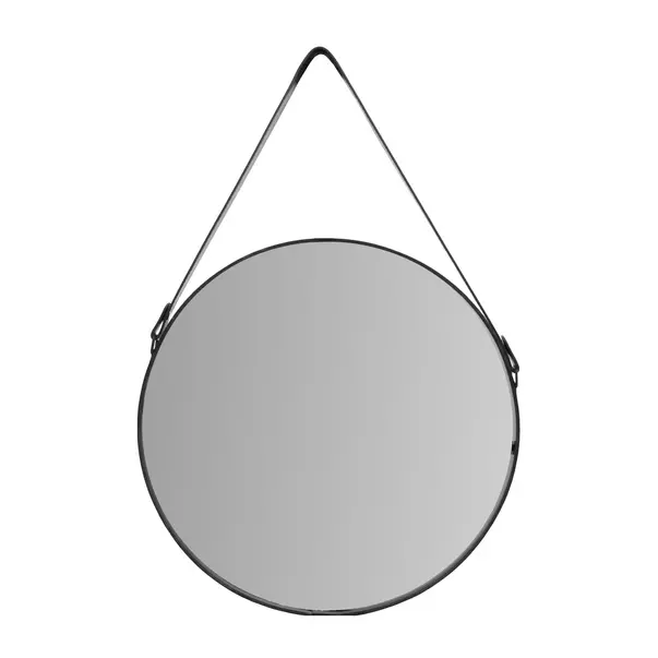 Oglinda rotunda Rea Loft CFZL-MR050 rama metalica cu curea neagra 50 cm picture - 2