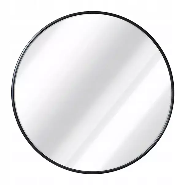 Oglinda rotunda Rea Loft rama subtire metalica neagra 50 cm picture - 1
