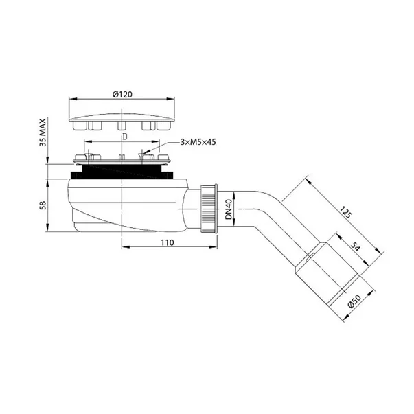 Pachet cabina de dus Alienta Black C 90x90 cm, cadita pentru dus Rodos C Compact alb si sifon cadita negru picture - 11