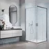 Pachet cabina de dus Alienta D 100x80 cm, cadita pentru dus Laros D Compact alb si sifon cadita crom picture - 1