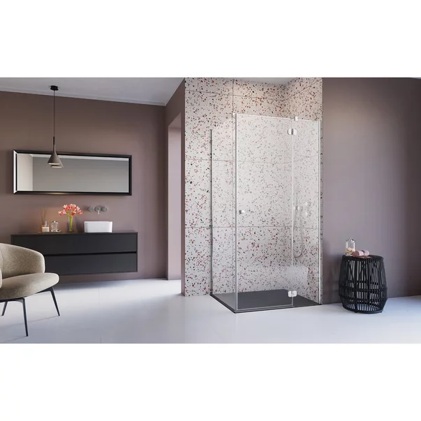 Pachet cabina de dus Torrenta KDJ dreapta 90x90 cm, cadita pentru dus Tinos C Compact alb si sifon cadita crom picture - 5