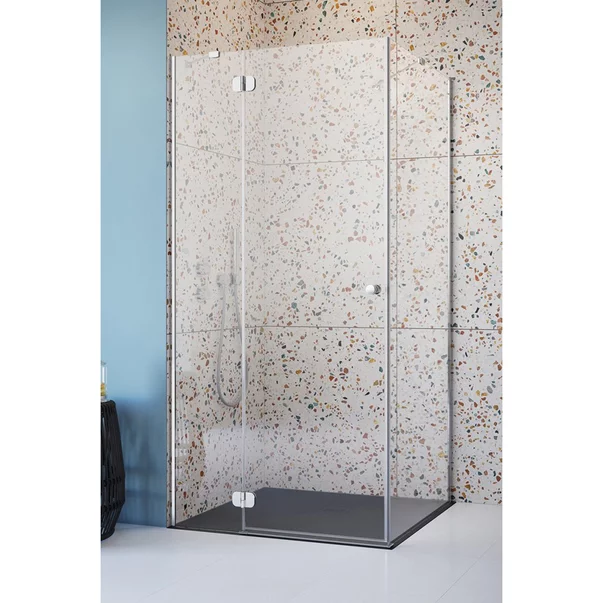 Pachet cabina de dus Torrenta KDJ stanga 100x90 cm, cadita pentru dus Laros D Compact alb si sifon cadita crom picture - 5