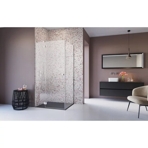 Pachet cabina de dus Torrenta KDJ stanga 100x90 cm, cadita pentru dus Laros D Compact alb si sifon cadita crom picture - 6