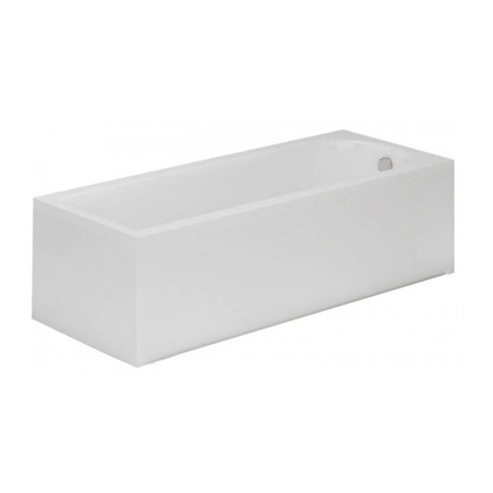 Pachet cada rectangulara Radaway Nea 160x70 cm alb, panou frontal si lateral, sifon cada si capac crom