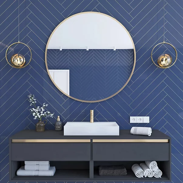Pachet lavoar pe blat Rea Goya alb 60 cm, baterie lavoar Hansgrohe Vernis Blend 100 negru si ventil lavoar Click-Clack crom picture - 5