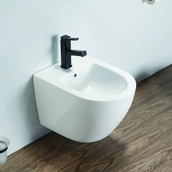 Pachet vas wc cu capac slim softclose si bideu suspendat alb Rune Ivaldi picture - 6
