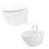 Pachet vas wc cu capac slim softclose si bideu suspendat alb Rune Ivaldi picture - 1