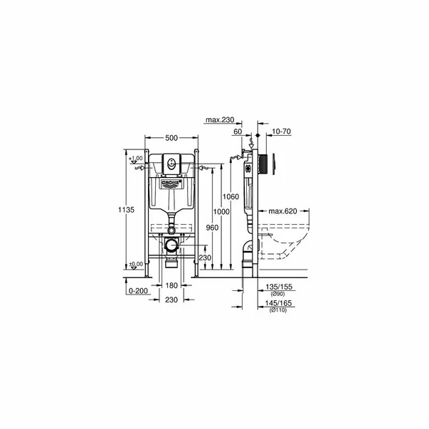 Pachet vas wc Rune Ivaldi, capac slim softclose si rezervor wc Grohe Rapid SL cu clapeta cromata Skate Air picture - 7