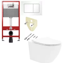 Pachet vas wc Rune Ivaldi, capac slim softclose si rezervor TECEbase si clapeta TECEnow alb