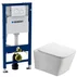 Pachet vas wc Rune Jord, capac slim softclose si set rezervor wc cu cadru incastrat Geberit Duofix si clapeta alba Delta20 picture - 1