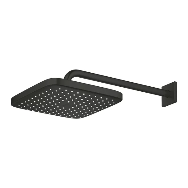 Palarie si brat de dus negru mat Grohe Tempesta 250 Cube patrata picture - 2