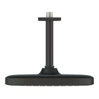 Palarie si brat de dus negru mat Grohe Tempesta 250 Cube patrata montaj tavan