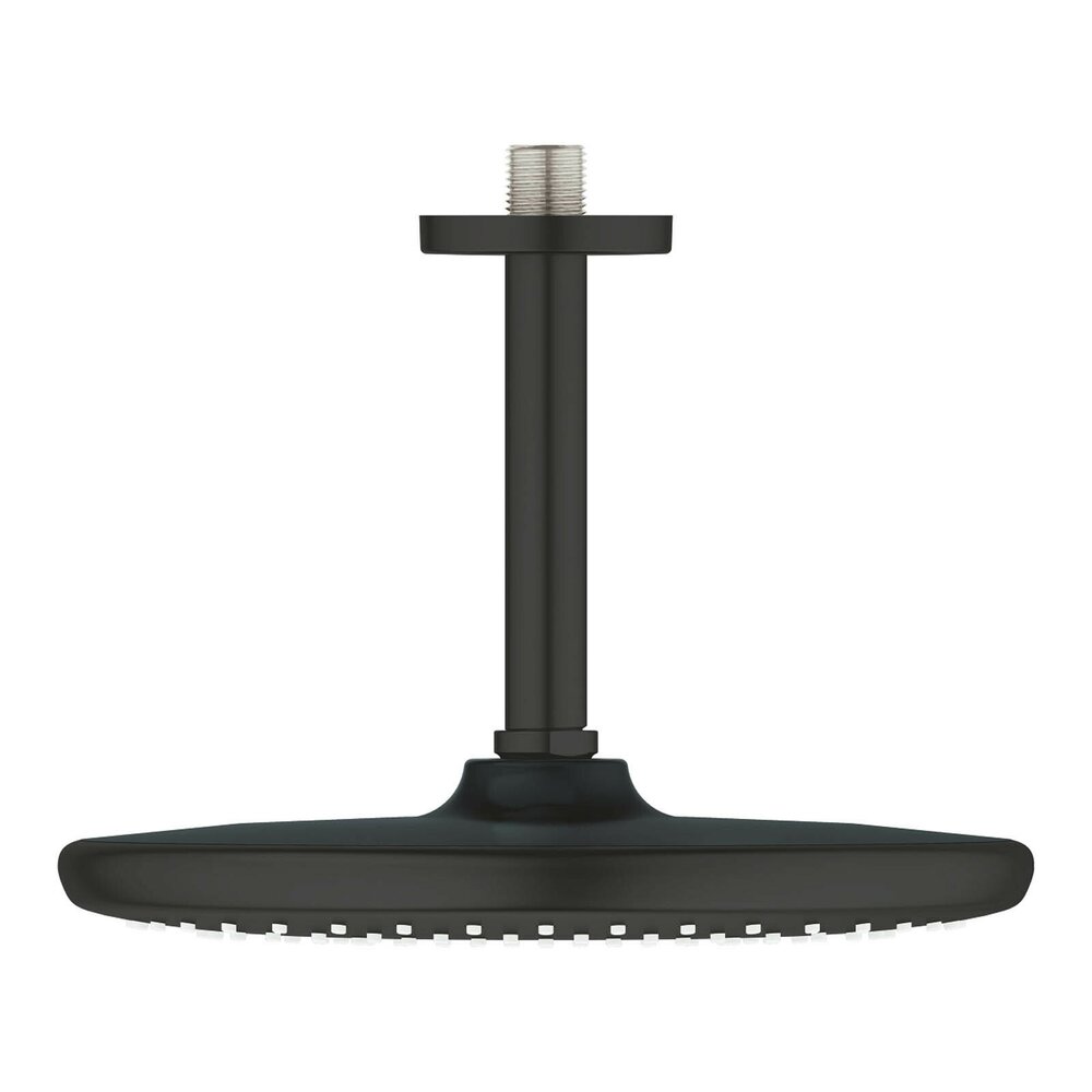 Palarie si brat de dus negru mat Grohe Tempesta 250 Cube rotunda montaj tavan