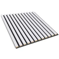 Panou riflaj decorativ/acustic Lameo 3D alb mat (fetru negru) 60x60 cm