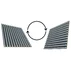 Panou riflaj decorativ/acustic Lameo 3D gri scandinav (fetru negru) 60x60 cm picture - 2