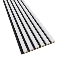Panou riflaj decorativ/acustic Lameo Mini alb mat (fetru negru) 30x275 cm