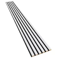 Panou riflaj decorativ/acustic Lameo Mini alb mat (HDF negru) 30x275 cm
