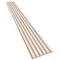 Panou riflaj decorativ/acustic Lameo Mini alb mat (HDF stejar) 30x275 cm