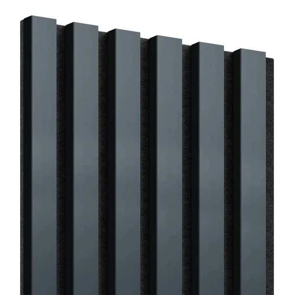 Panou riflaj decorativ/acustic Lameo Mini antracit (fetru negru) 30x275 cm picture - 5