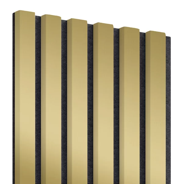 Panou riflaj decorativ/acustic Lameo Mini auriu (fetru negru) 30x275 cm picture - 5