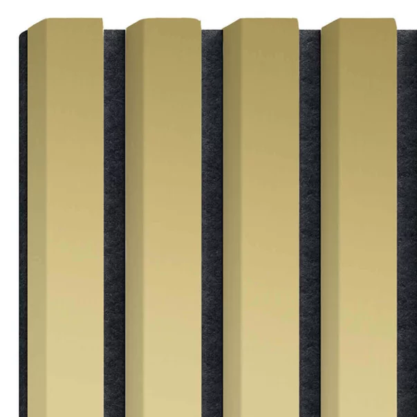 Panou riflaj decorativ/acustic Lameo Mini auriu (fetru negru) 30x275 cm picture - 7