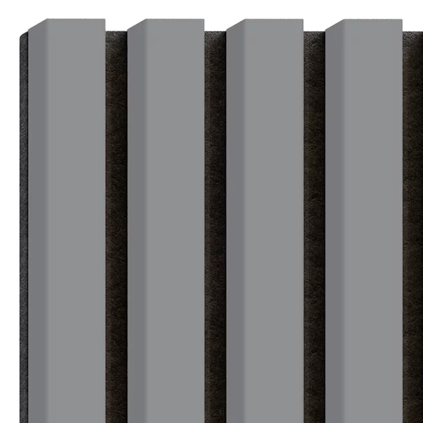 Panou riflaj decorativ/acustic Lameo Mini gri (fetru negru) 30x275 cm picture - 4