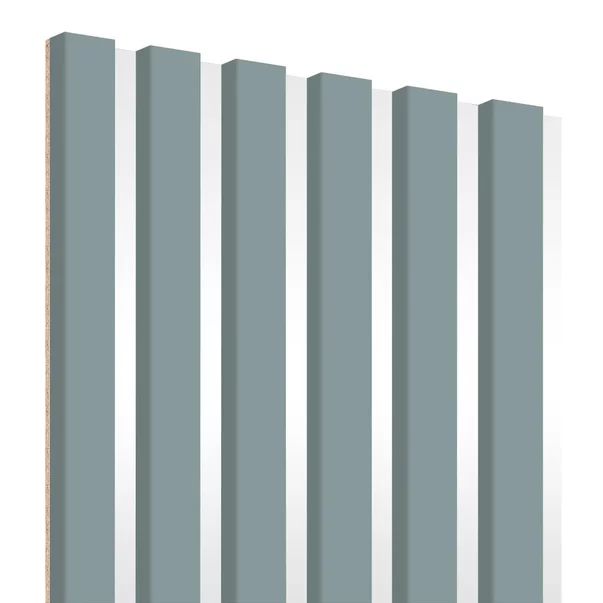 Panou riflaj decorativ/acustic Lameo Mini gri scandinav (HDF alb) 30x275 cm picture - 3