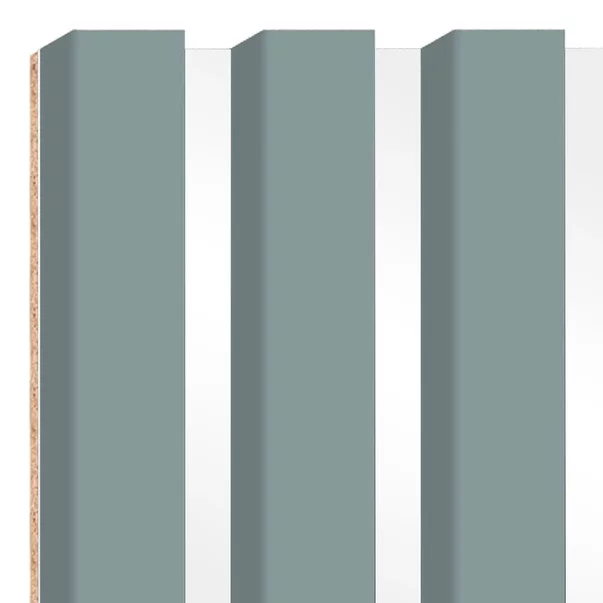 Panou riflaj decorativ/acustic Lameo Mini gri scandinav (HDF alb) 30x275 cm picture - 4