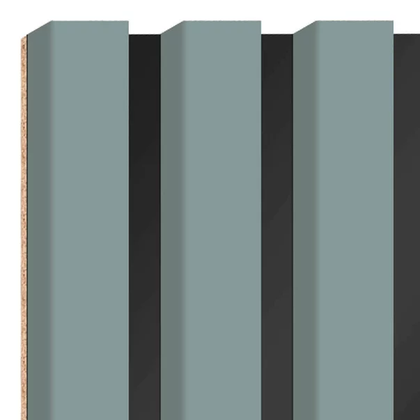 Panou riflaj decorativ/acustic Lameo Mini gri scandinav (HDF negru) 30x275 cm picture - 4