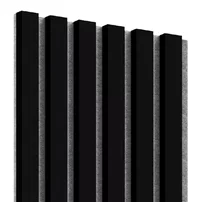Panou riflaj decorativ/acustic Lameo Mini negru mat (fetru gri) 30x275 cm