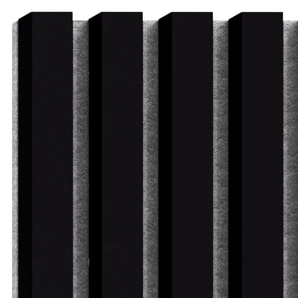 Panou riflaj decorativ/acustic Lameo Mini negru mat (fetru gri) 30x275 cm picture - 6