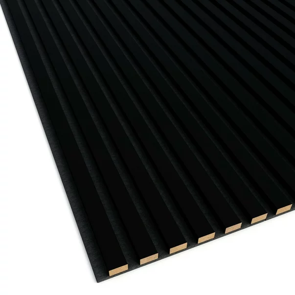 Panou riflaj decorativ/acustic Lameo Mini negru mat (fetru negru) 30x275 cm picture - 4