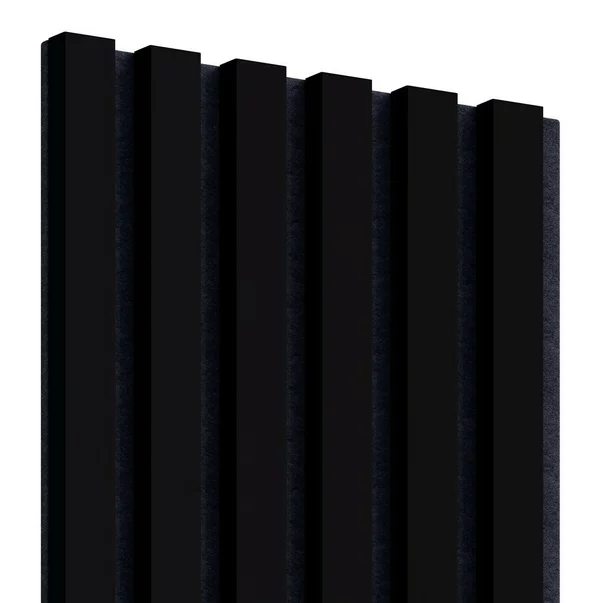 Panou riflaj decorativ/acustic Lameo Mini negru mat (fetru negru) 30x275 cm picture - 5