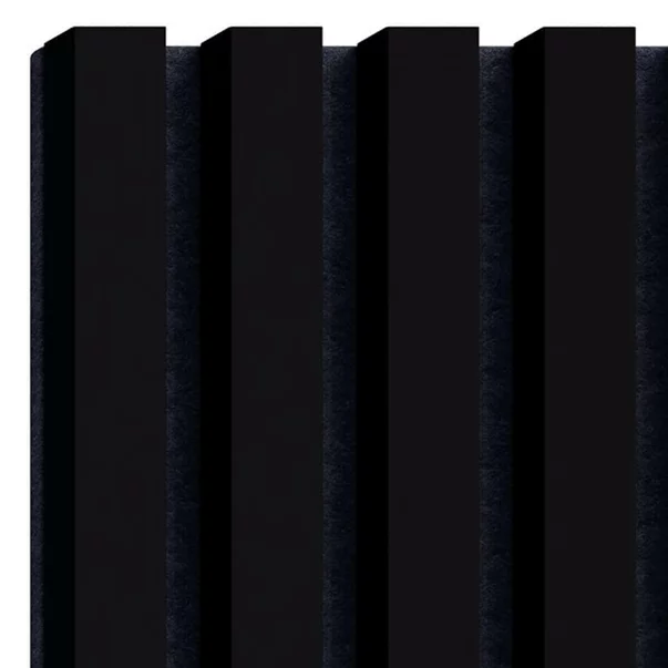 Panou riflaj decorativ/acustic Lameo Mini negru mat (fetru negru) 30x275 cm picture - 7