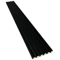 Panou riflaj decorativ/acustic Lameo Mini negru mat (HDF negru) 30x275 cm