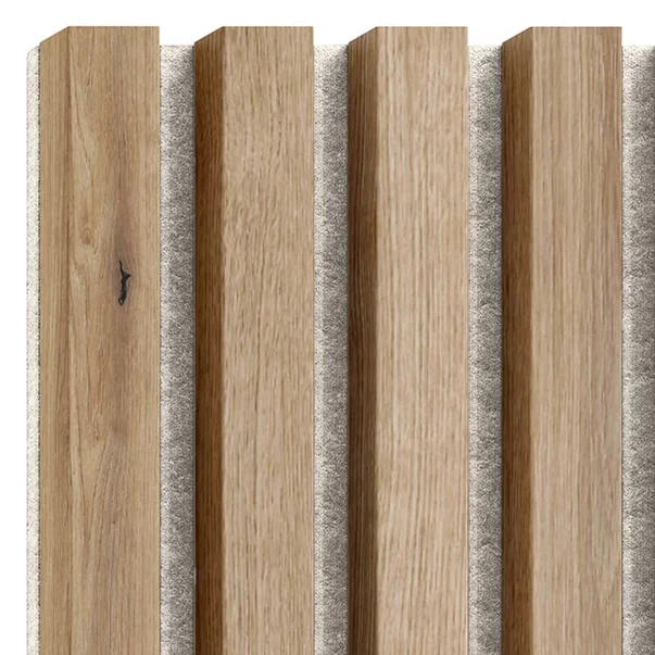 Panou riflaj decorativ/acustic Lameo Mini stejar artizanal (fetru bej) 30x275 cm picture - 2