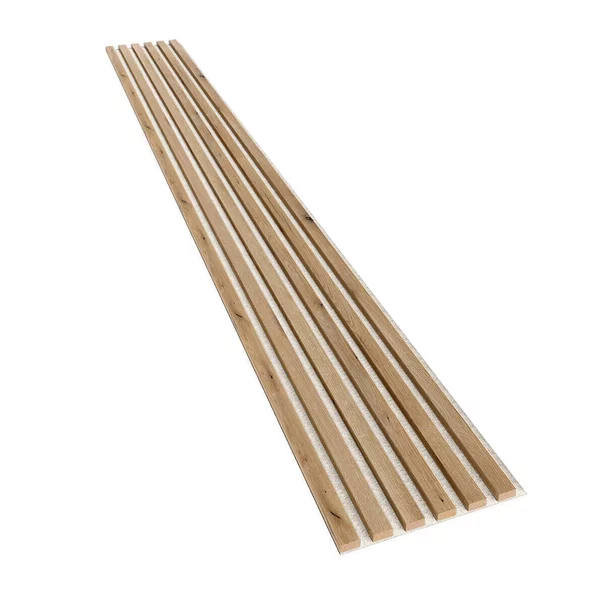 Panou riflaj decorativ/acustic Lameo Mini stejar artizanal (fetru bej) 30x275 cm picture - 5