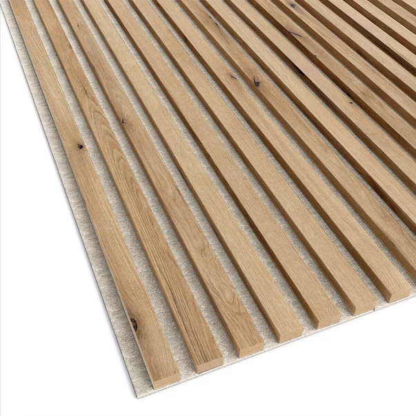 Panou riflaj decorativ/acustic Lameo Mini stejar artizanal (fetru bej) 30x275 cm picture - 6
